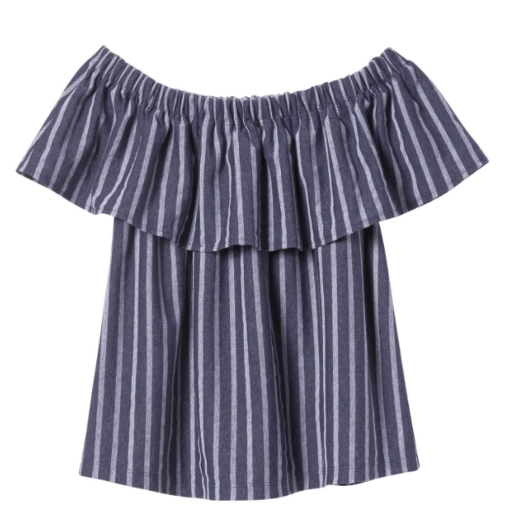 Boho Romantic Off Shoulder Banana Republic Stripe Top Large